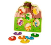 Dinosaur Egg Puzzle - Dinosaur Toys for Multi-Layer Learning | Wooden Dinosaur Matching Game, Wooden Dinosaur Sensory Matching Games