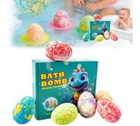 Dinosaur Egg Shaped Bath Balls,Colorful Bath Bombs for with Surprise Toys Inside, Dinosaur Egg Spa Baths Balls,Bubble Baths Fizzy Ball for Birthday,Easter Basket Stuffers Gifts for Boys Girls