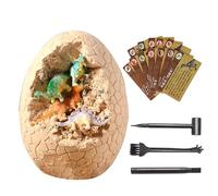 Dinosaur Eggs - Dinosaur Toys Kit | Discover Excavation Toy With Learning Cards & Tools Dig Easter Eggs Excavation Kits With Brush, Hammer, Chisel For Age 4 5 6-8 8-12 Year Old