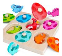 Dinosaur Eggs Peg Puzzles Wooden Toys for 1 Year Old Boy,Toddler Toys 1 Year Old, Presents for 1 Year Old Boys,Toys for Babies 6-12 Months.Gifts for One Year Old Boy (Dinosaur)