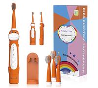 Dinosaur Electric Toothbrush, Kids Sonic Toothbrush for Children, Toddlers Boys Girls Age 3-12 with 30s Reminder, 2 Mins Timer, 5 Modes, 4 Brush Heads, Rechargeable, Wall-Mounted Holder