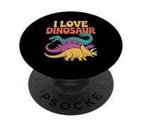 Dinosaur Enthusiast I Love Dinosaur Joyful PopSockets Adhesive PopGrip