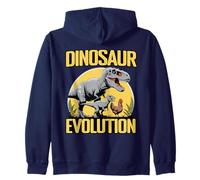 Dinosaur Evolution Dino Chicken Trex Evolutionary Zip Hoodie