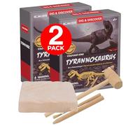 Dinosaur Excavation Kit for Kids Fossil Dig Activity Tyrannosaurus Skeleton STEM Educational Science Toy with Wooden Tools Beginners Excavation Set Fossil Digging Gifts 2 Pack - Electoys