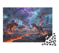Dinosaur Extinction 1000 Piece Jigsaw Puzzle Recyclable Paper Jurassic Period Puzzle for Adults Fun Present & Activity for Home Great Gift Idea for Men 70x50cm/1000pcs
