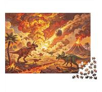 Dinosaur Extinction Jigsaw Puzzles 1000 Pieces Recycled Material T - Rex Adult Jigsaws Developing Boy & Girl‘s Intelligence Parent Child Game Activity 38x26cm/1000pcs