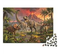 Dinosaur Extinction Puzzles for Elderly 1000 Piece Recyclable Jurassic Period Jigsaw Puzzles Puzzle Game Props Impossible Hard Difficult Challenging Activity 52x38cm/1000pcs