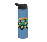 Dinosaur Farmer Farming Farm Tractor Lover Stainless Steel Insulated Water Bottle