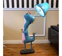 Dinosaur Floor Lamp - Plush Cartoon Decorative Night Light with Stable Base, E27 Bulb, Button Switch, Flexible Adjustment for Bedroom and Living Room