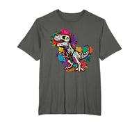 Dinosaur Floral Mexican Halloween Dia De Los Muertos T-Shirt