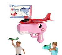 Dinosaur Foam Airplane Launcher Toy for Kids 2026 New 2-in-1 Catapult Gun with 2 Flight Modes, Durable Foam Glider Planes, Outdoor Garden Flying Toys Birthday Gift for Boys Girls Age 4-12 (Pink)