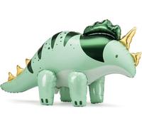 Dinosaur Foil Balloons, Assorted Designs Including Pterodactyl, Triceratops, Brontosaurus, Happy Birthday and Number Balloons (Triceratops)