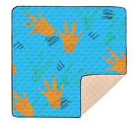 Dinosaur Footprints Large Sturdy Baby Gym & Activity Mat for Indoor Outdoor 1-Piecing Activity Gym Mat for Baby Toddler Infant, 50'' x 50''