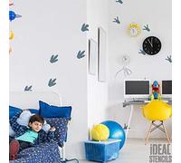 Dinosaur Footprints Stencil | Home Wall Decorating & Craft Stencil | Boys Bedroom Dinosaur Decoration | Paint Walls Fabrics & Furniture | 190 Mylar Reusable Stencil (M/26x30cm/see images)