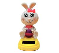 Dinosaur for Kids 5 Solar Dancing Bunny Solar Bobblehead Car Toy Easter Rabbit Dancing Figurine Interactive & Cute Powered Bunny Swing Doll For Car Home 1pc He Man 1980s (White, 11x3cm)