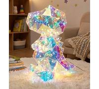 Dinosaur for Kids Night Light Holographic Teddy Bear, Unicorn and T-Rex, Light-Up Illuminated Plush with Gift Box, Nursery Decor (T-REX, Small)