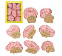 Dinosaur Fossil Biscuit Mold, Dinosaur Biscuit Cutting Machine, Cartoon Dinosaur Bone Biscuit Cutting Mold, 3D Dinosaur Seal Mold, Baking Tool, 8 Pieces