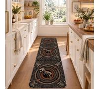 Dinosaur Fossil Skeleton Theme Gothic Runner Rug 2x6 | Archaeology Theme, Entryway Runner Rug, Stone Tunnel Motif, Dark Geological Aesthetic, Paleontological Interest