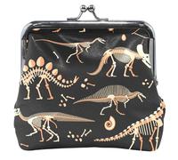 Dinosaur Fossils Women Leather Wallet Fossil Black with Kiss Buckle Dinosaur Fossils Black UNITALLA Dinosaur Fossils Black UNITALLA Dinosaur Fossils Black UNITALLA Classic, Dinosaur Fossils, Black