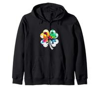 Dinosaur Four-leaf Clover Zip Hoodie