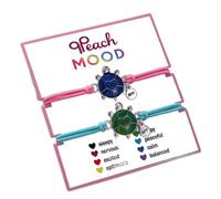 Dinosaur Frog Turtle Dragon Color Changing Mood Bracelet Set for Women Emotion Feeling Temperature Sensing Wrap Bracelet with Card Friendship Jewelry, 9.5 Inches, enamel, agate