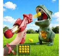 Dinosaur Games Shooting Toys for 2-8 Year Old Kids, Movable Target Shooting Game Dinosaur with 1 Air Pump Gun and 12 Foam Bullets, Score Record, LED & Sound for Boy Girls 2+ Years Old (1 set)