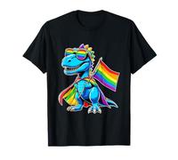 Dinosaur Gay Pride LGBT Rainbow Flag T-Shirt