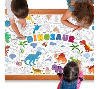 Dinosaur Giant Coloring Poster for Kids 30x72 Inch, Dinosaur Large Coloring Poster Tablecloth Books, Dinosaur Themed Color-in Activities Games for Kids School Classroom Home Party Supplies Decorations