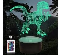 Dinosaur Gifts, Attivolife 3D Illusion Night Light Kids T-rex Toy, 16 Colors Changing Remote Control Timer Optical Bedroom Decor Perfect Birthday Christmas Halloween Gifts for Boys Child