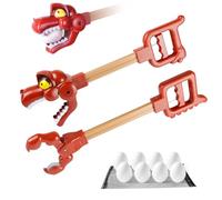 Dinosaur Grabber Toy - Dino Claw Reacher Set, Fun Dinosaur Chomper Toys and Toy Grabber Claw for Kids for Backyard Hunts & Indoor Play, Great Dinosaur Toys for Kids, Ideal Birthday