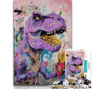 Dinosaur Graffiti 1000 Pieces Jigsaw Puzzle for Adults& Teens,Challenging Game And Family Play for Is Ideal As A Gift for The Whole Family (38x26cm)