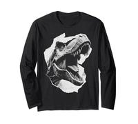 Dinosaur Graphic Archaeology Motif Print Art Long Sleeve T-Shirt