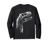 Dinosaur Graphic Archaeology Motif Skeleton Print Art Long Sleeve T-Shirt