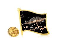 dinosaur grass b bs Golden Metal Flag Lapel Pin Badge