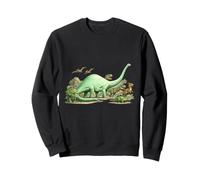 Dinosaur Group Illustration Kids Prehistoric Animal Art Sweatshirt