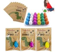 Dinosaur Growing Eggs - 24 Pack Dinosaur Hatching Eggs For Kids, Hatching Dinosaurs Egg Grow In Water Crack With Assorted Color, Valentines Day Toy Party Favors For Over 3 Years Old
