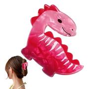 Dinosaur Hair Clips - Stop Slipping and Pulling Instantly, Cute Acrylic Dinosaur Barrettes for Girls (Set of 5), Strong Hold Non-Slip Grip, Beef