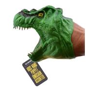 Dinosaur Hand Puppets Jurassic Era Volcanic Lost World Flexible Rubber Toys Realistic Green Brown Assorted Pairs Imaginative Play for Kids Suitable