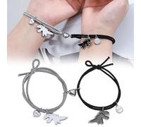 Dinosaur Hand Rope,Hair Rope Wristband Weaving Set Buckle,Stainless Steel Dinosaur for Friends,Hand Line Dark Gray Cute for StudentTerm Begins