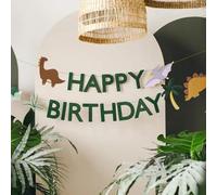Dinosaur Happy Birthday Banner, Childrens Jurassic Party Decoration, Dinosaur Garland, Girls Boys Dinosaur Birthday Party 3m