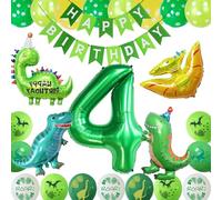Dinosaur Happy Birthday Party Balloons Set,Dinosaur 4th Birthdays Party Decorations,Dinosaur Birthday Party Supplies Decoration,Dino Theme Happy Birthdays Balloons Decor for Boys and Girls
