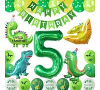 Dinosaur Happy Birthday Party Balloons Set,Dinosaur 5th Birthday Party Decorations,Dinosaur Birthday Party Supplies Decoration,Dino Theme Happy Birthday Balloons Decor for Boys and Girls