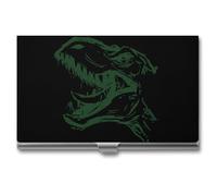 Dinosaur Head Business Card Wallet Credit Card Holder Metal Square Small Pocket Purse