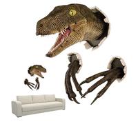 Dinosaur Head Wall Mount 3D Dinosaur Wall Art Sculpture Wall-Mounted Resin Dinosaur Statue Dinosaur Bedroom Accessories for Home Dinosaur Head Wall Mount Taxidermy Dinosaur Wall Art Dinosaur