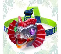 Dinosaur Headlamp for Kids, Outdoor Toy LED Head Lamp, Flashlights Camping Accessories, Halloween Light, Birthday Christmas Gifts Stocking Stuffers (Dilophosaurus)