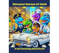 Dinosaur Heroes at Work: A Fun and Educational Coloring Book: Coloring Adventures with Mazes and Activities for Kids Ages 3-10