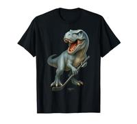Dinosaur Hockey Stick Puck Goal Goalie T-Rex Player Kids T-Shirt