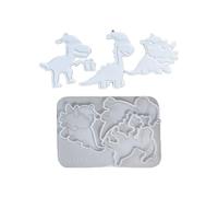 Dinosaur Holiday Decor Silicone Mold with Hanging Holes | Cement Plasters Decoration Holiday Gift for Children, Hanging Holes, Christmas Tree Decors Supplies