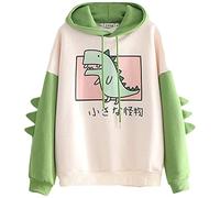 Dinosaur Hoodie,Ladies Fashion Casual Pullover,Long Sleeve Cartoon Sweater,Cute Dinosaur Ladies Top(Thin Hoodie)
