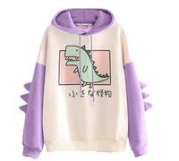 Dinosaur Hoodie,Ladies Fashion Casual Pullover,Long Sleeve Cartoon Sweater,Cute Dinosaur Ladies Top(Thin Hoodie)